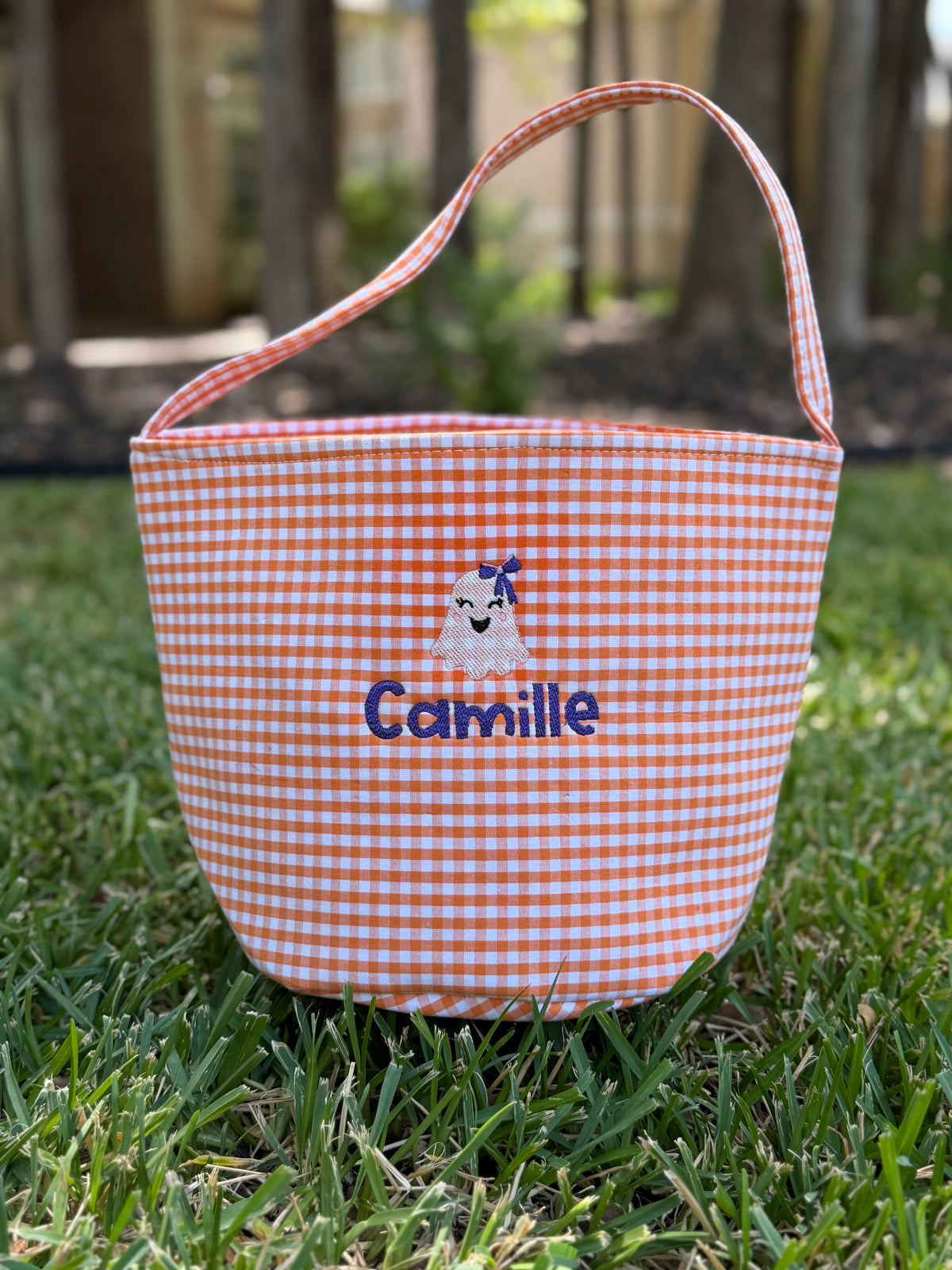 Gingham/Seersucker Halloween Bucket Bag