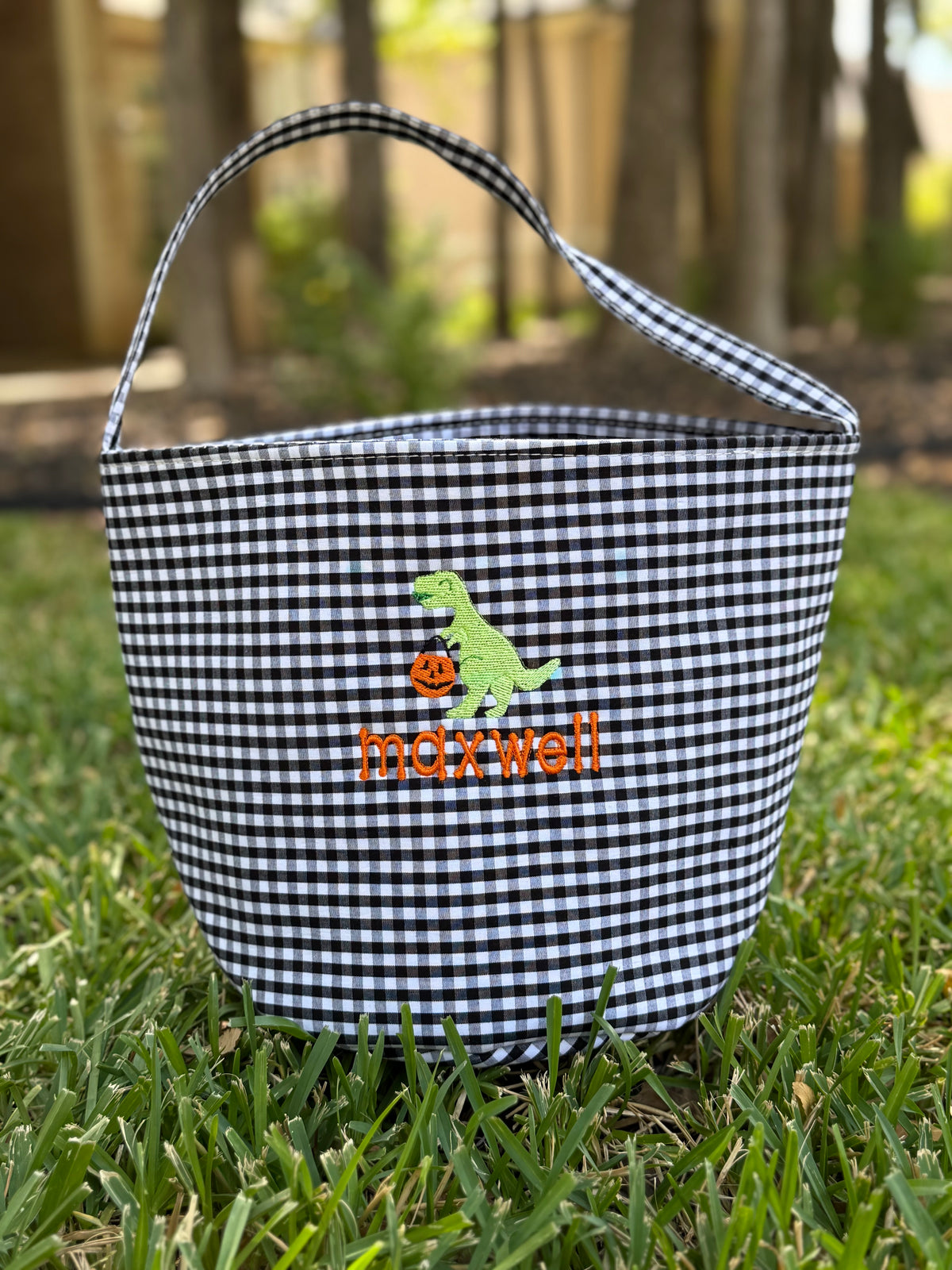 Gingham/Seersucker Halloween Bucket Bag